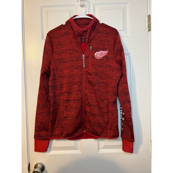 Detroit Red Wing's NHL GIII Sports By Carl Banks Red Zip Up Jacket Size Large - Picture 1 of 5